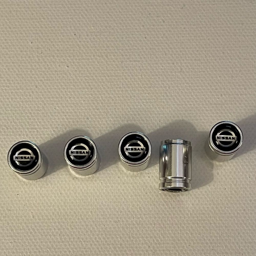 Nissan Valve Stem Caps in Silver Set of 5 NWT